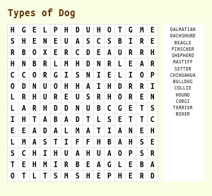 Printable word searches