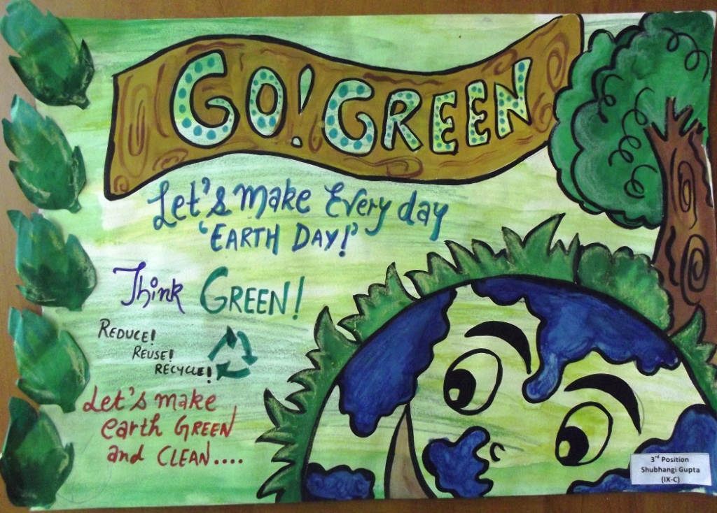 Save earth poster making - Go green