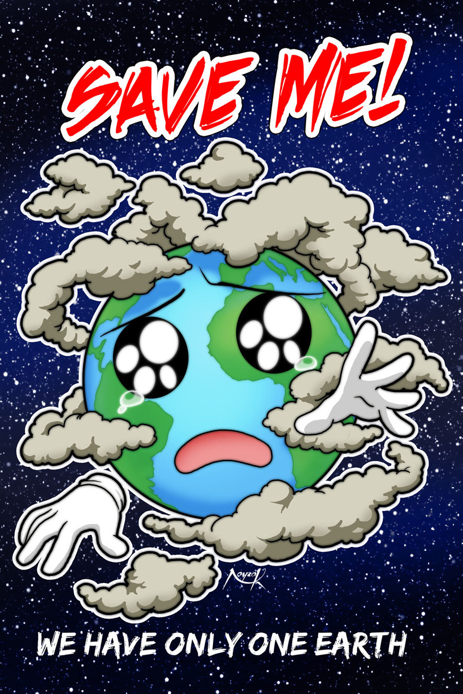 Save earth poster making illustration