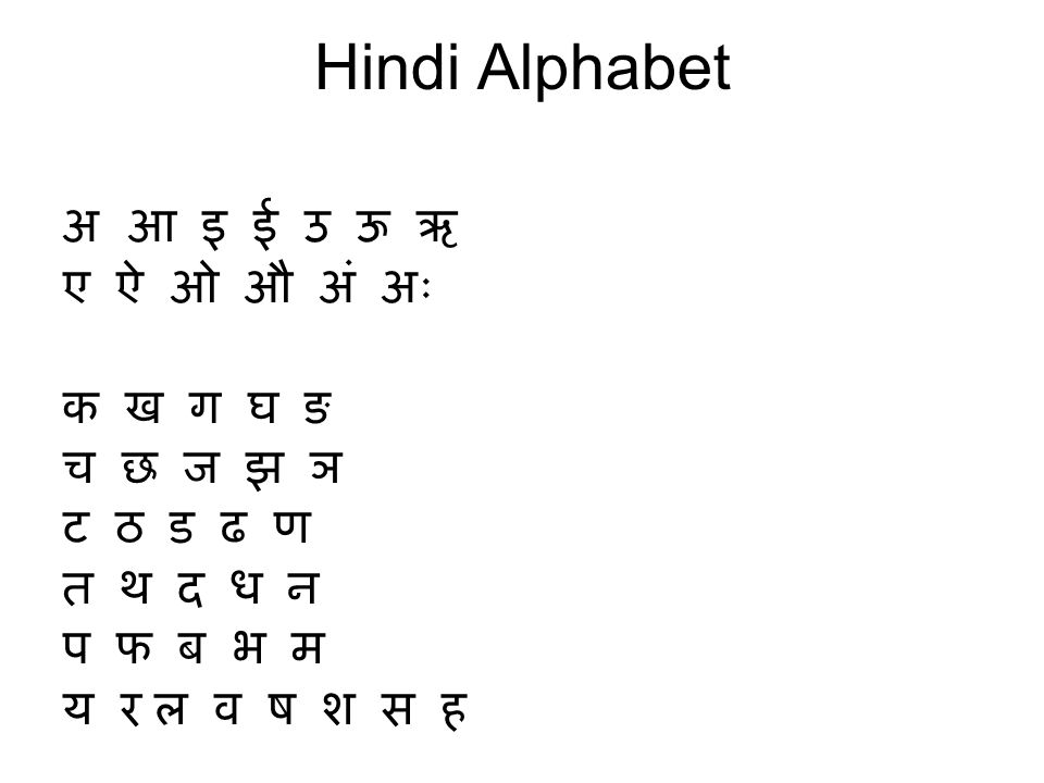 अ आ इ ई उ ऊ ऋ. ए ऐ ओ औ अं अः क ख ग घ ङ. च छ ज झ ञ. ट ठ ड ढ ण. त थ द ध न. प फ ब भ म. य र ल व ष श स ह.  अ आ इ ई download