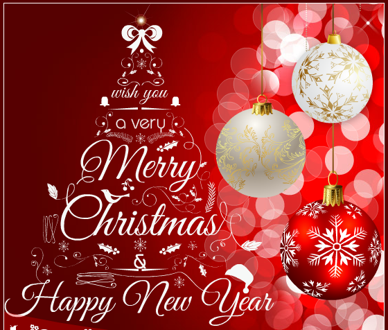 Merry christmas and happy new year greetings