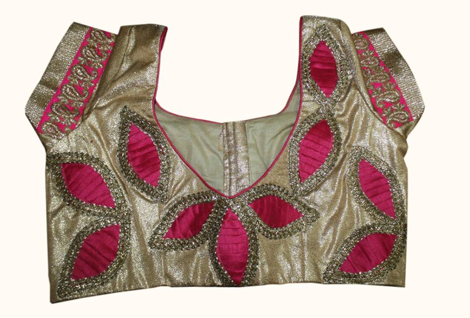 Blouse back neck designs with patch work