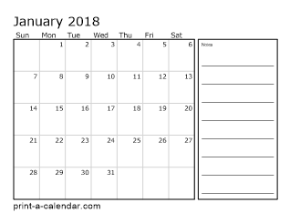 2018 printable monthly calendar latest