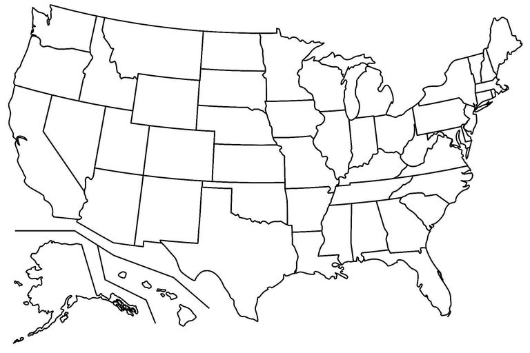 Blank us map outline