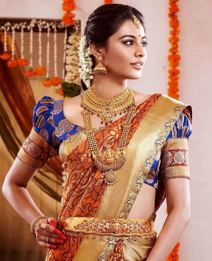 Blouse designs for pattu sarees for bride