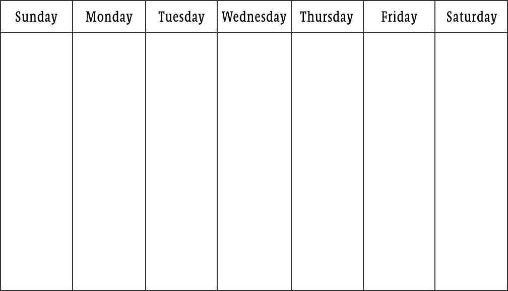 Free printable weekly calendar