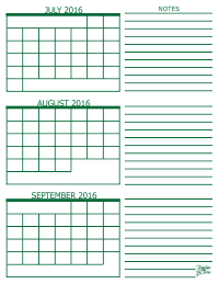 Download Printable 3 month calendar