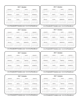 Download Printable pocket calendar 2017