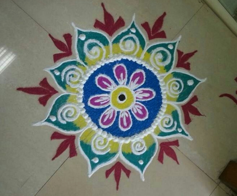 Easy rangoli designs for diwali 2018 for office and home