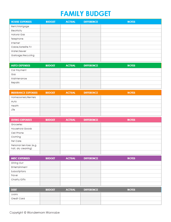 Download monthly budget worksheet free for expenses management