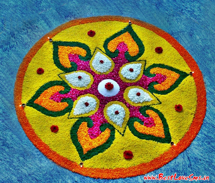 Flower Rangoli design for competition in schools