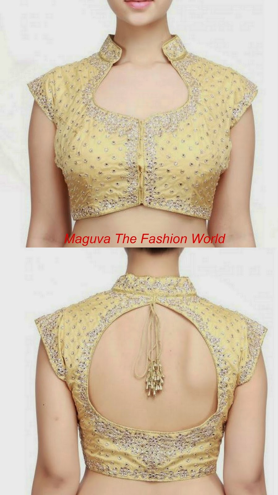 Free Golden blouse designs images new
