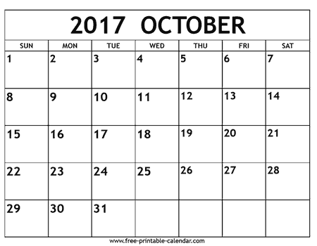 Free printable calendar 2017