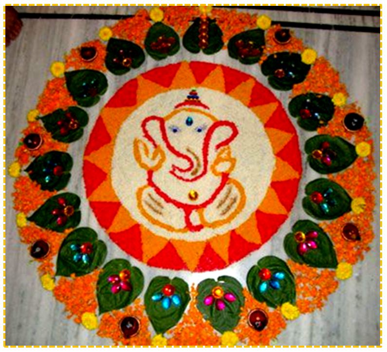 Ganesha Latest rangoli designs for competition