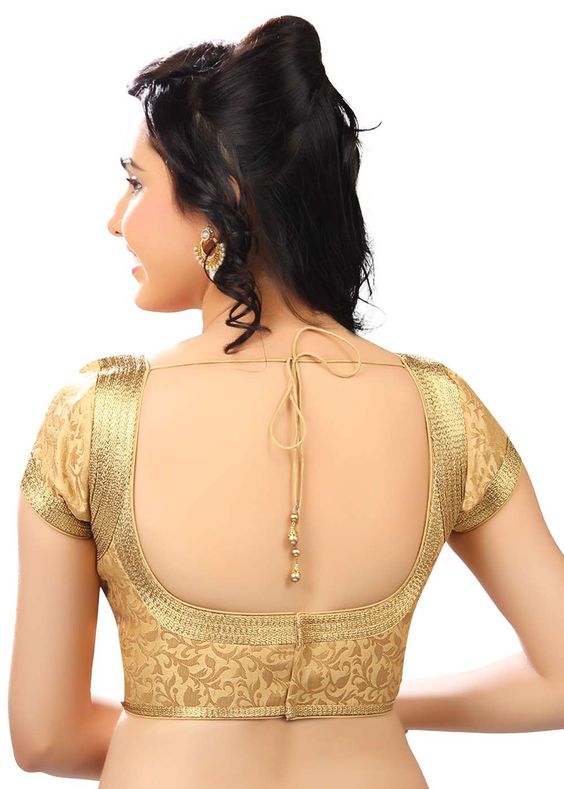 Golden blouse designs images