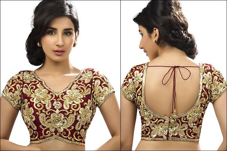 Hot Blouse back neck designs with borders