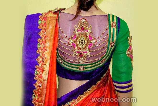 Images of Blouse design with net back