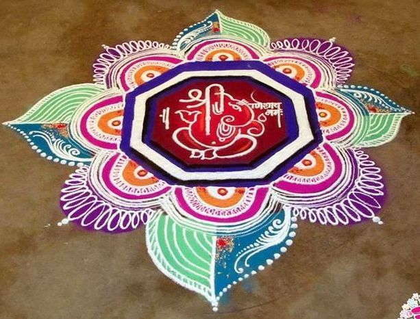 Indian Rangoli design for competition in schools