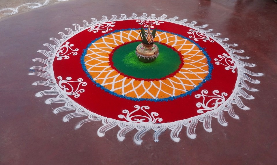 Indian Rangoli designs for competition in college