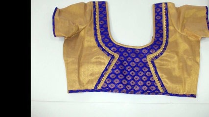 Latest Blouse back neck designs with borders