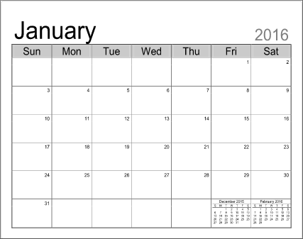 Latest Free printable calendar templates