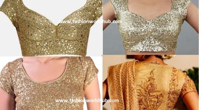 Latest Golden blouse designs images