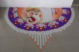 Lord ganesha Rangoli designs for competition in college