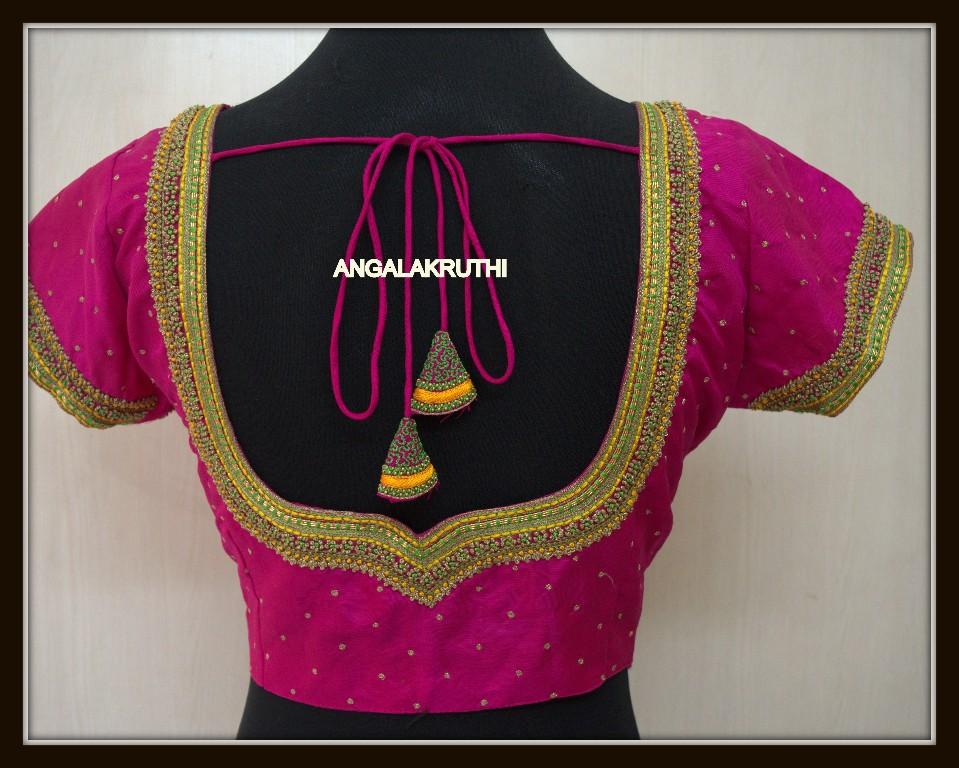 Pink Blouse hand designs images latest
