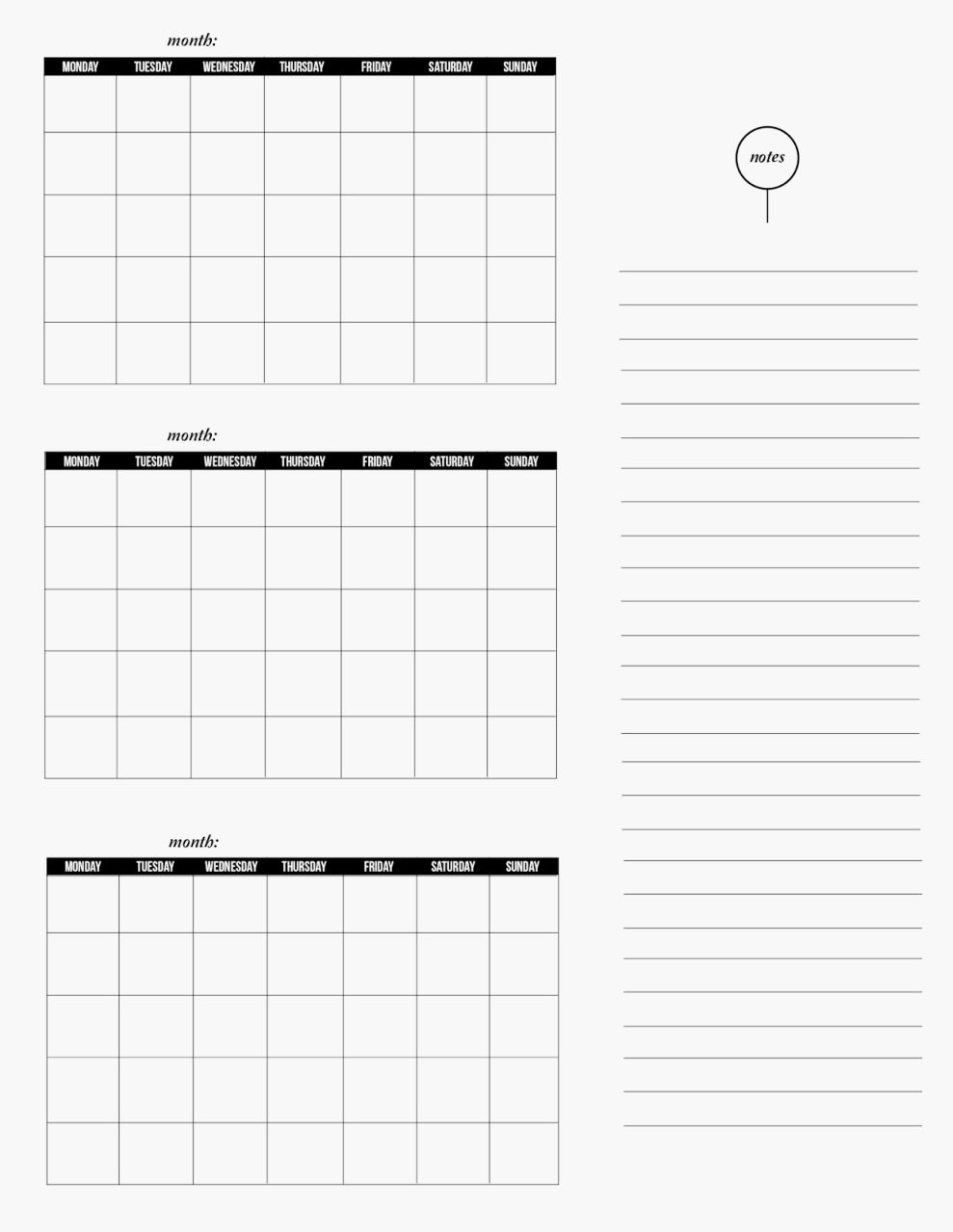 3 Month Calendar Printable Calendar Template - Online Calendar Templates