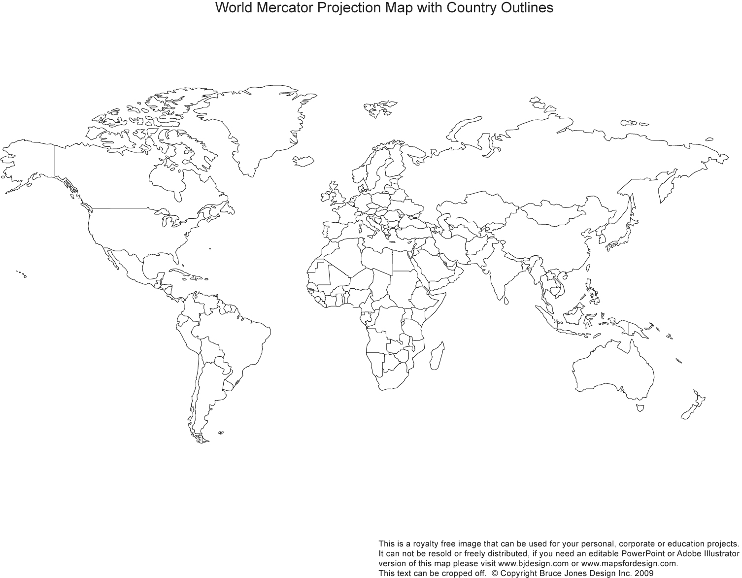Printable Blank world map free