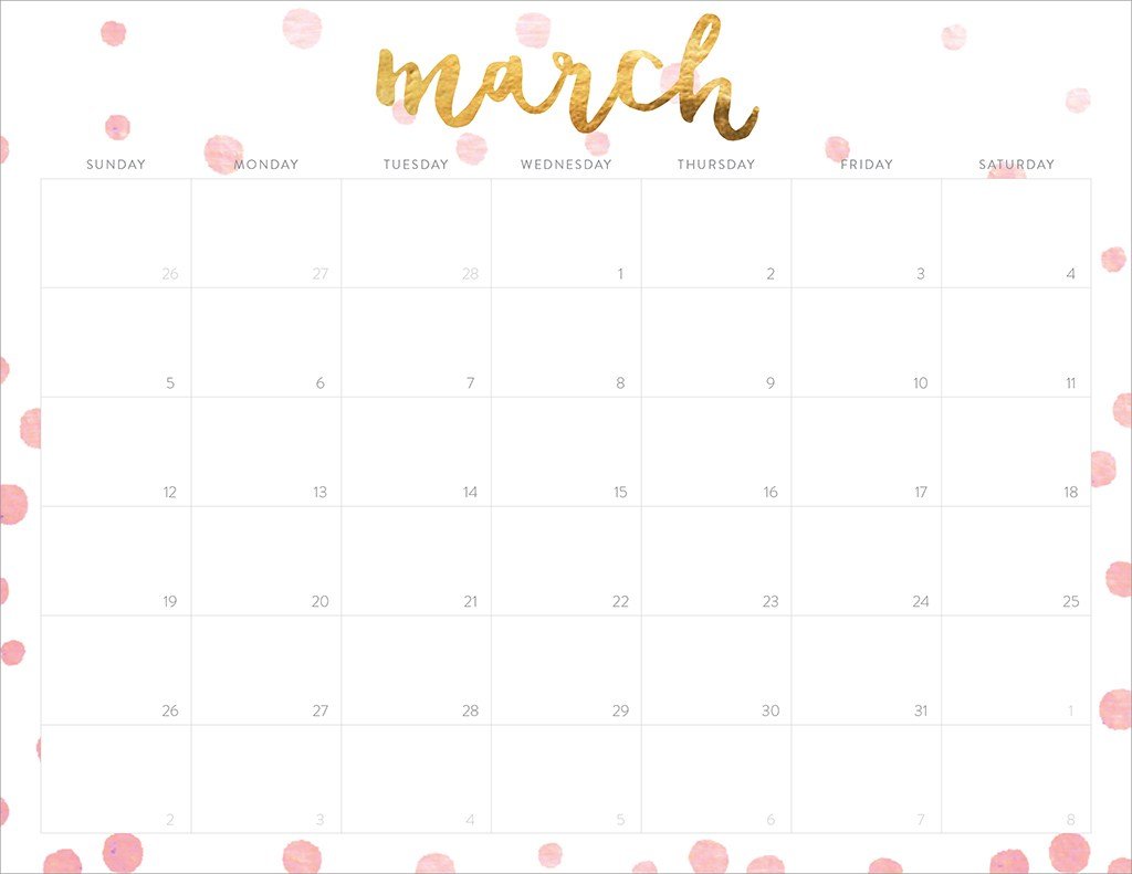 Printable Cute printable calendar