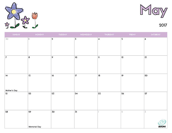 Printable kids calendar