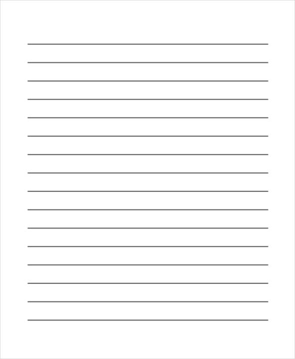 Printable lined paper for writing