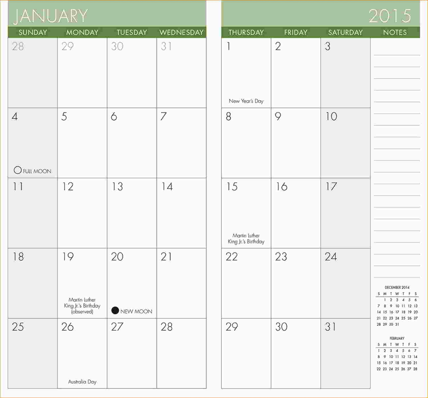 4 Printable Pocket Calendar Ganttchart Template - Calendar Picture Templates