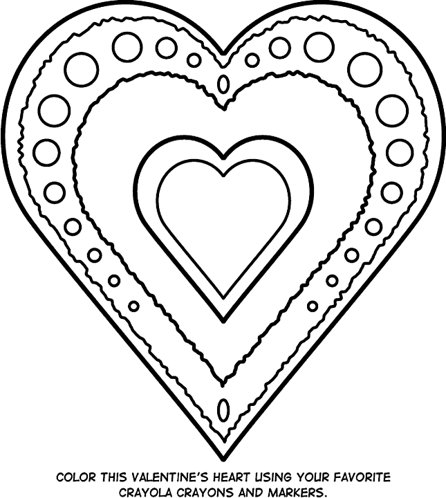 Printable valentine heart coloring pages