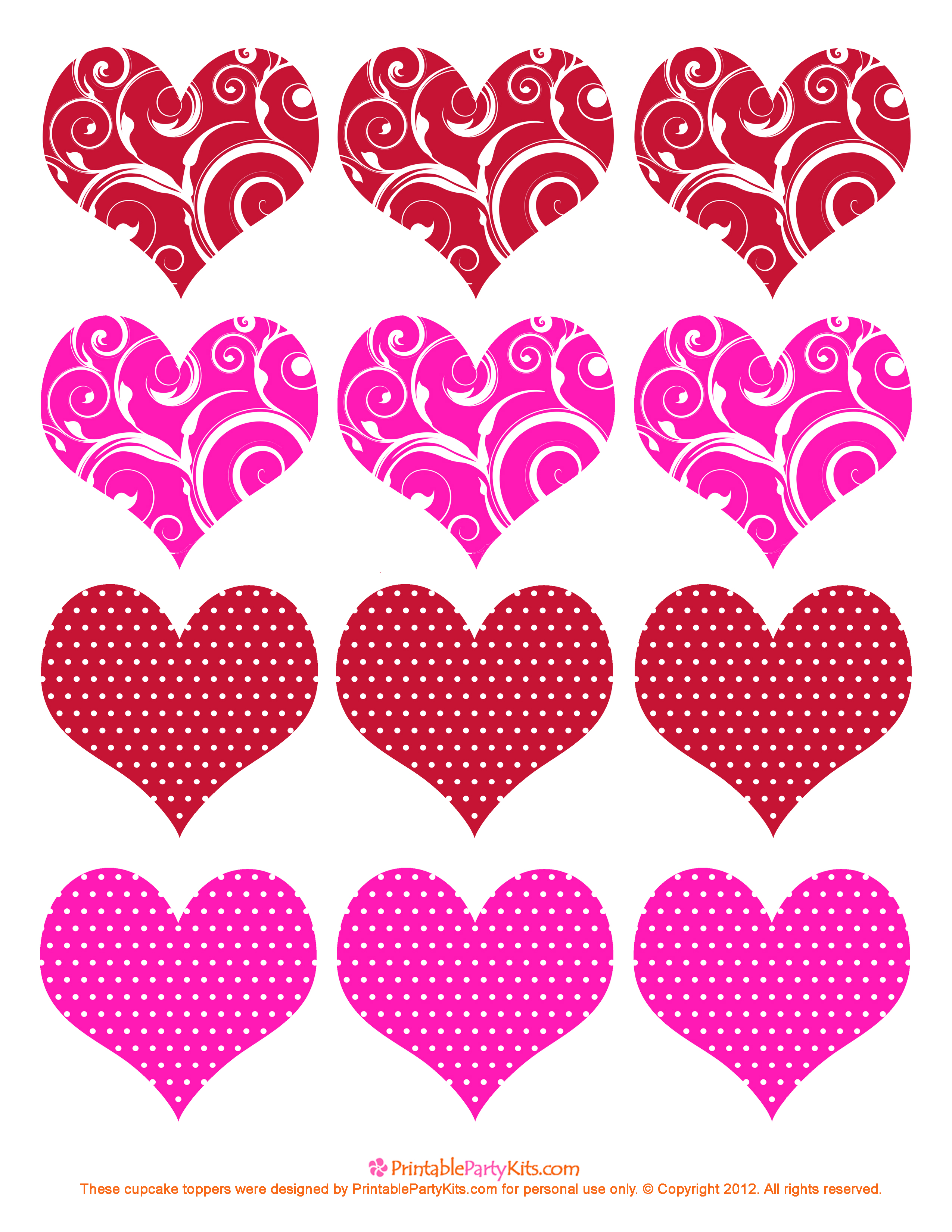 Printable valentine heart patterns