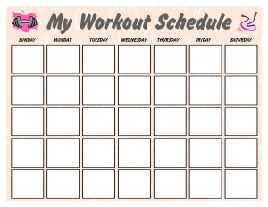 Printable workout calendar blank template