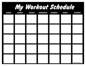 Printable workout calendar for exercise