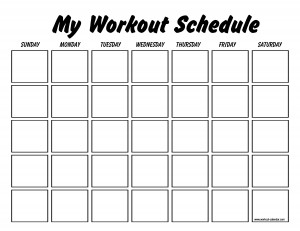 Printable workout calendar free