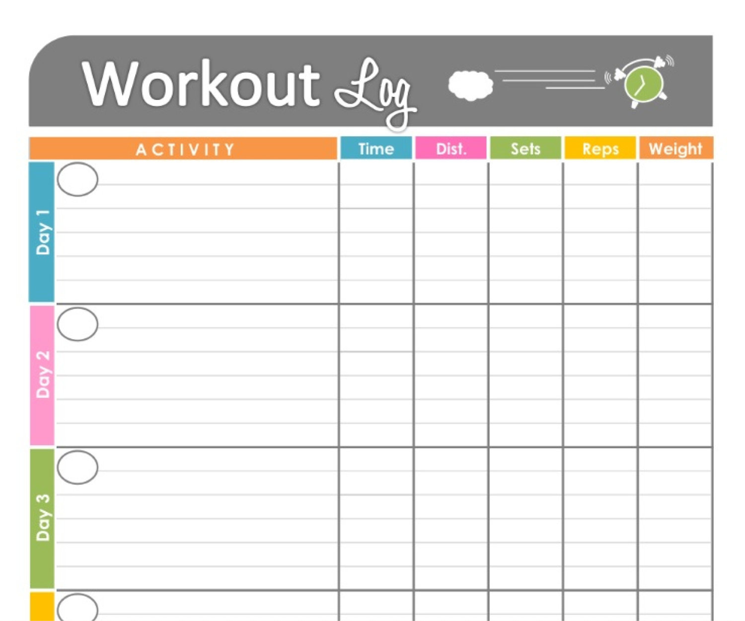 Printable workout calendar latest