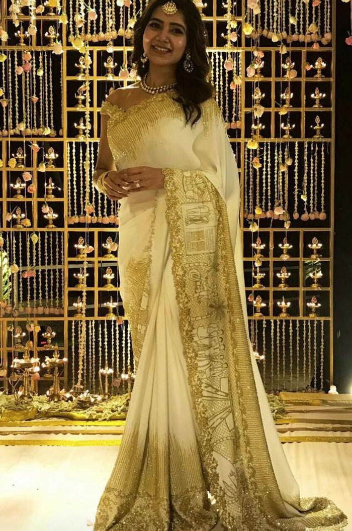 Samantha engagement saree full pic