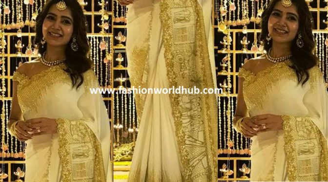 Samantha engagement saree images