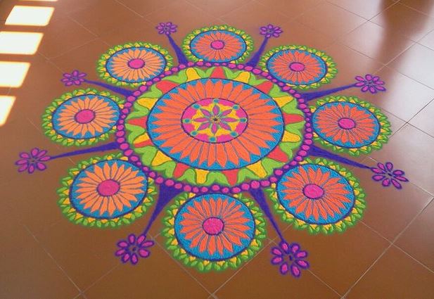 Simple Rangoli design for competition in schools