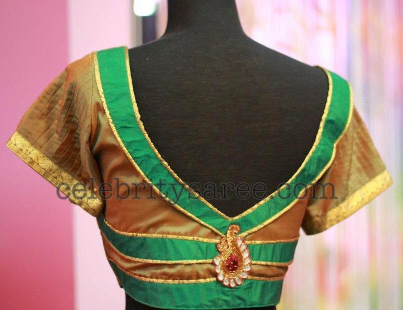 Traditional Blouse neck design south indian