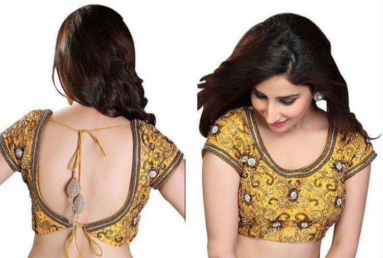 Trendy Blouse back neck designs with borders