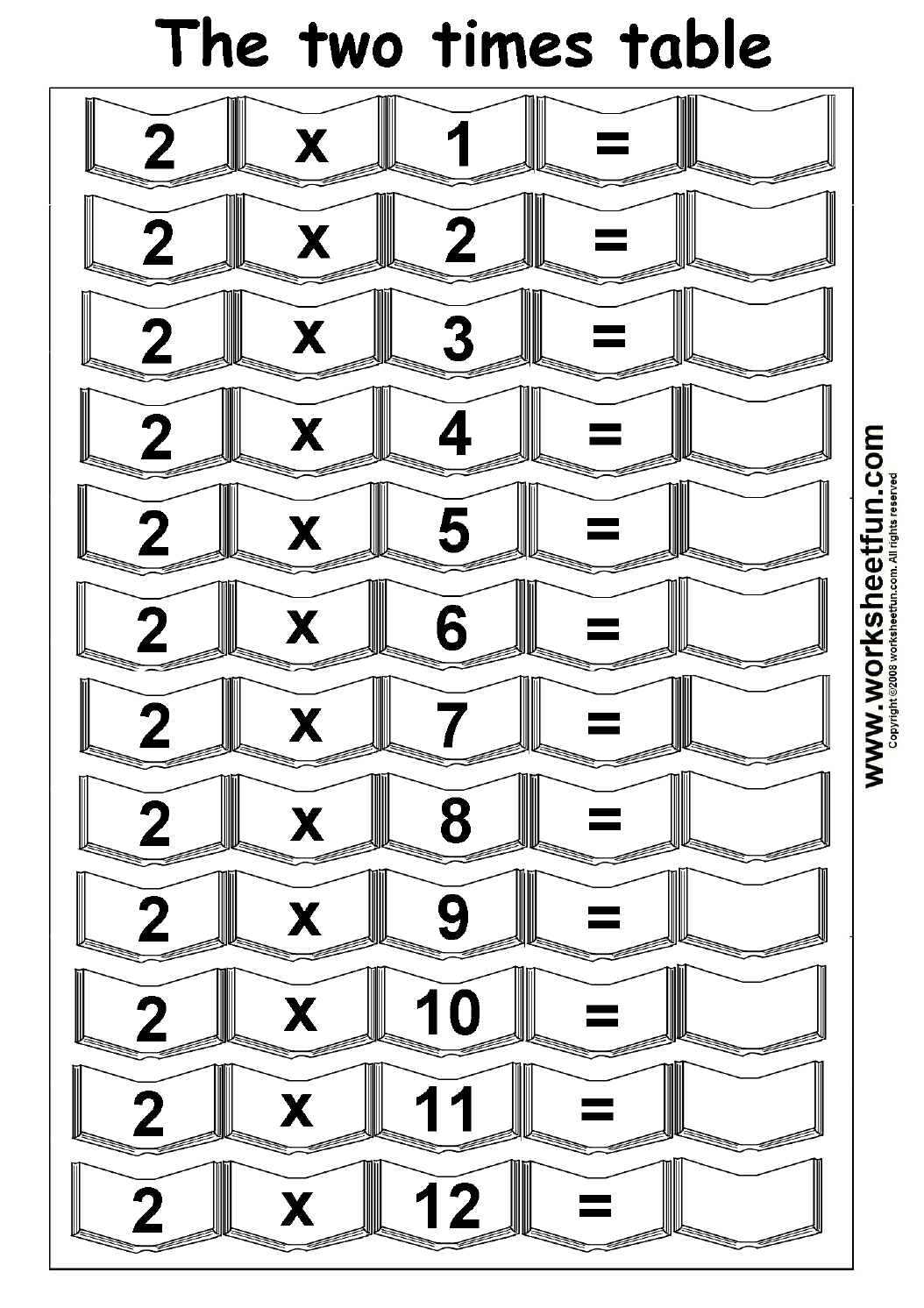 Worksheet Printable Multiplication Tables - 2 times
