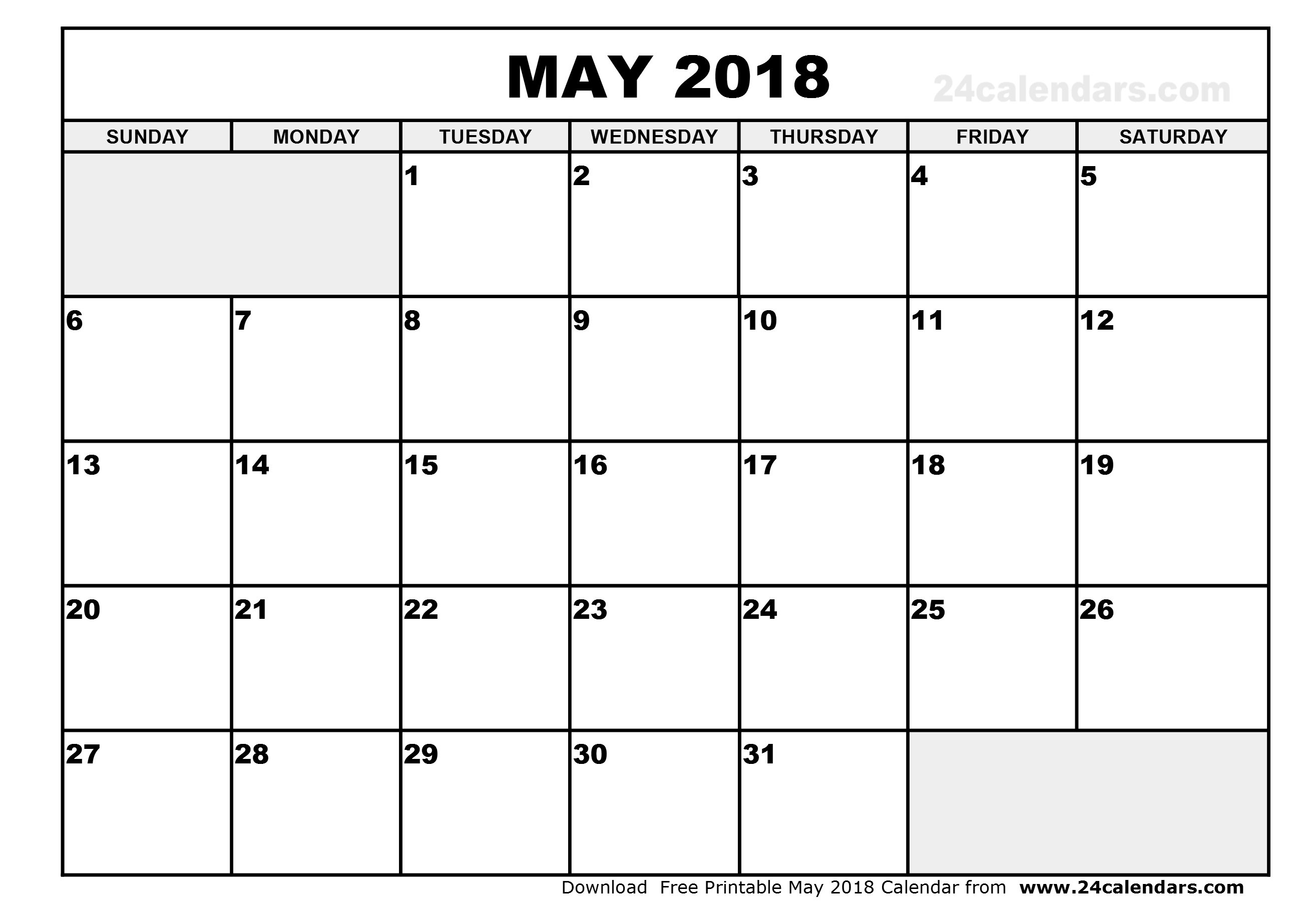 January 2018 Calendar Template | Printable Weekly Calendar with regard to Printable Weekly Calendar May 2018 - journalingsage.com