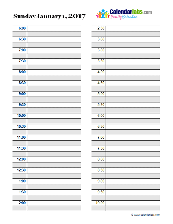 Daily planner printable free