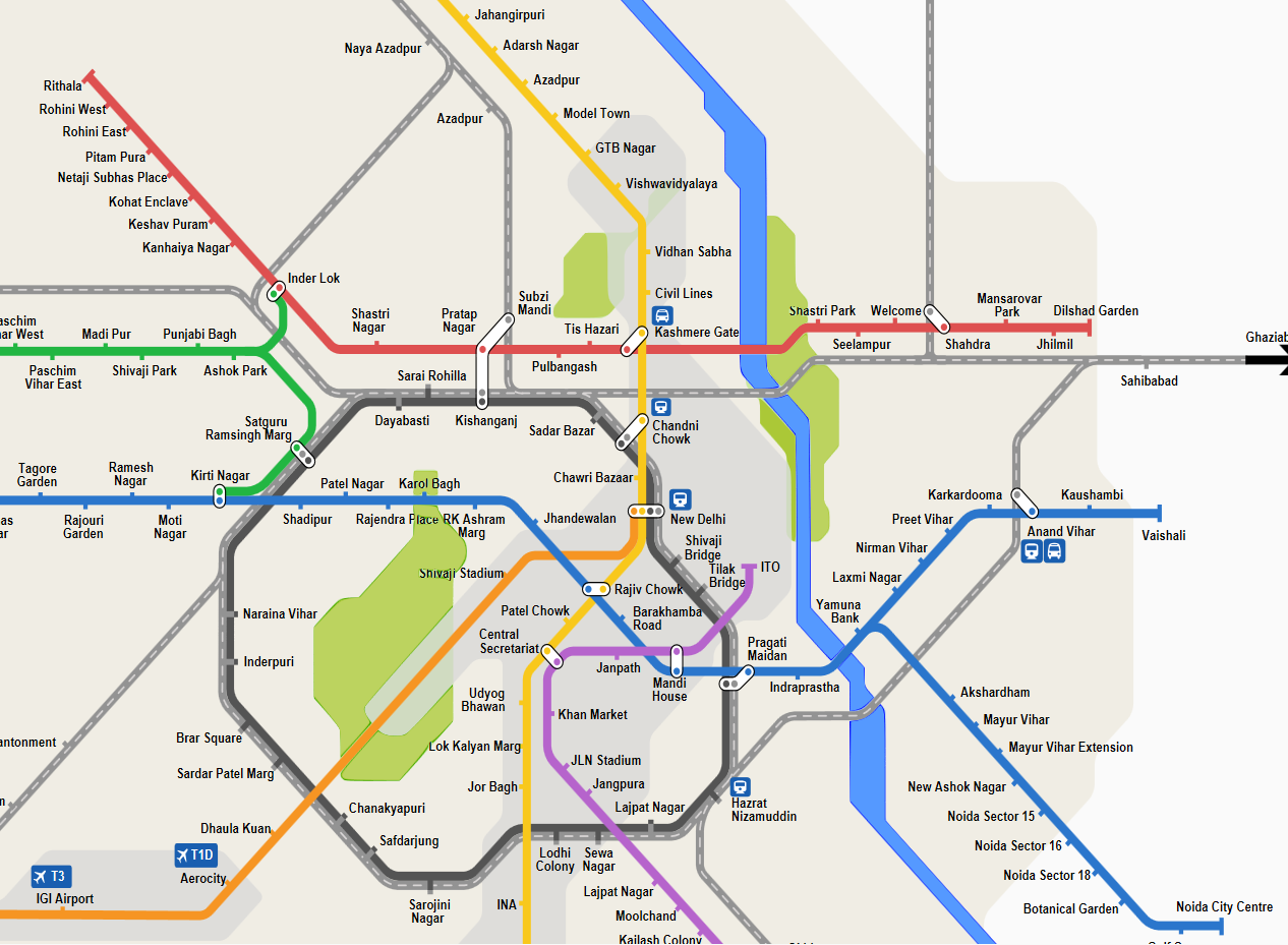 Download Delhi metro map Printable