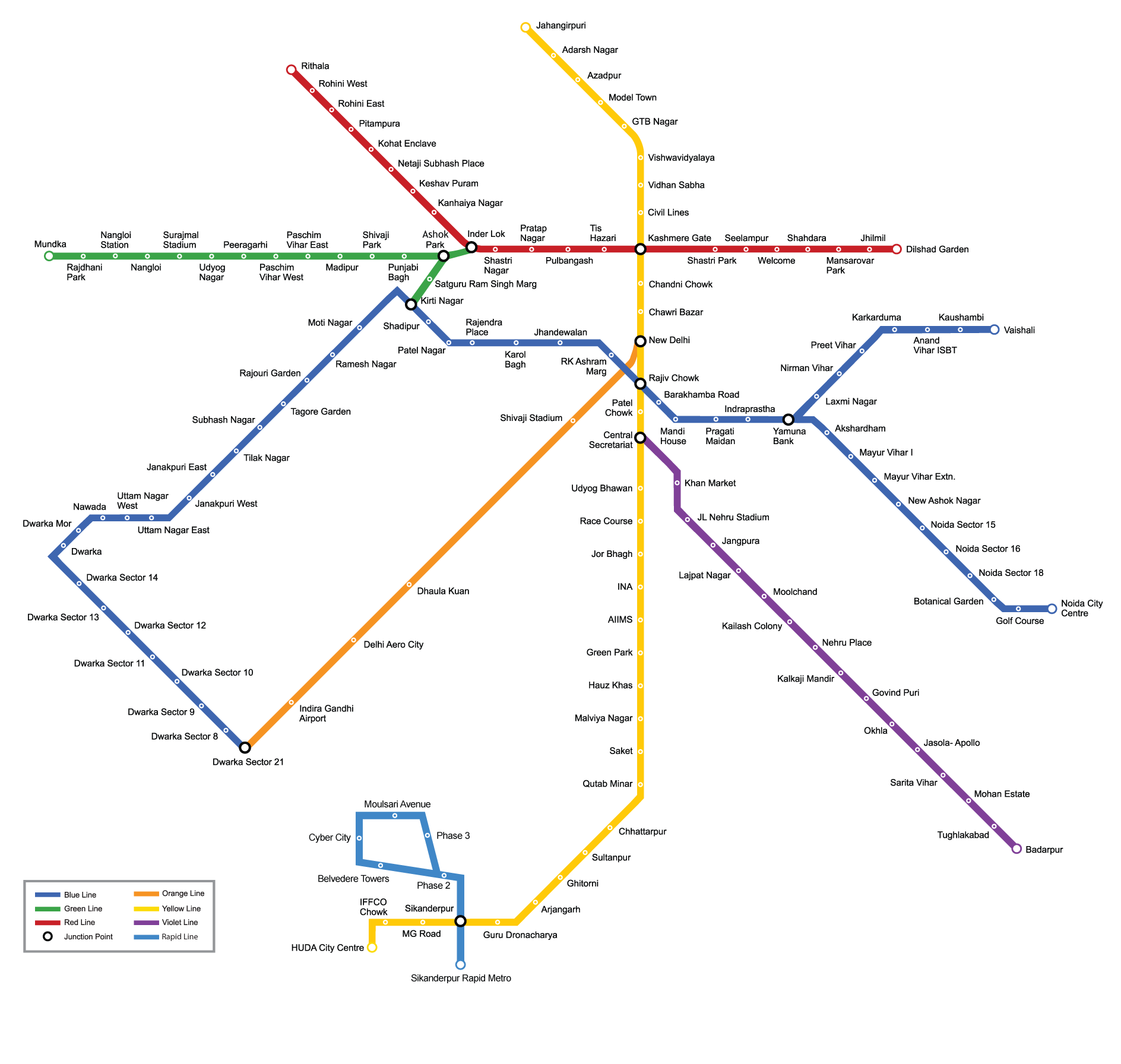 Delhi metro map route